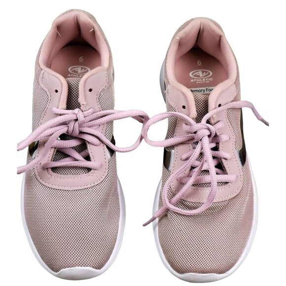 Athletic Works Womens Pink Sneakers Tennis Shoes Memory Foam NWOT Size 6 JH1051 - Picture 2 of 6